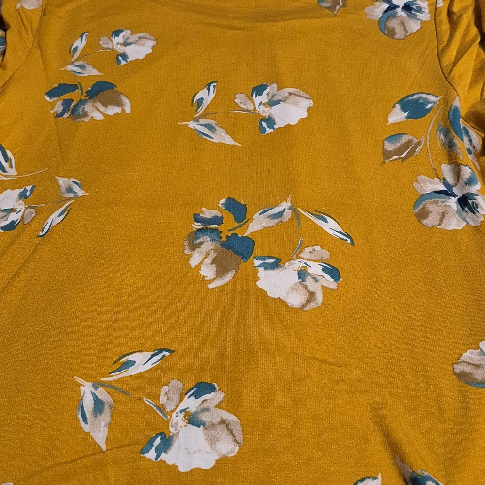 Croft & Barrow XL Bohemian Yellow Floral Blouse - Picture 7 of 8